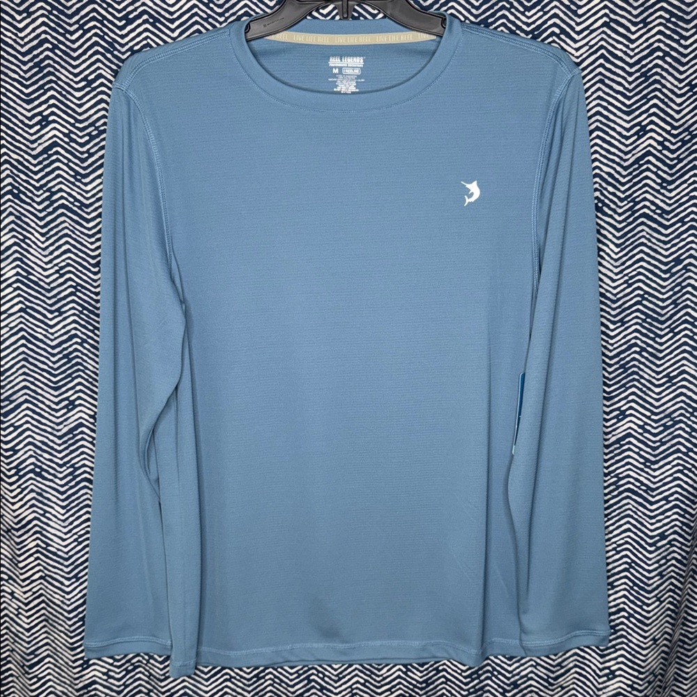 Reel Legends Men's Blue Long Sleeve Shirt